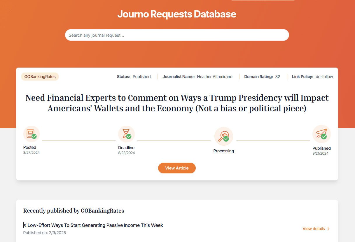 PressPulse Journo Request Database