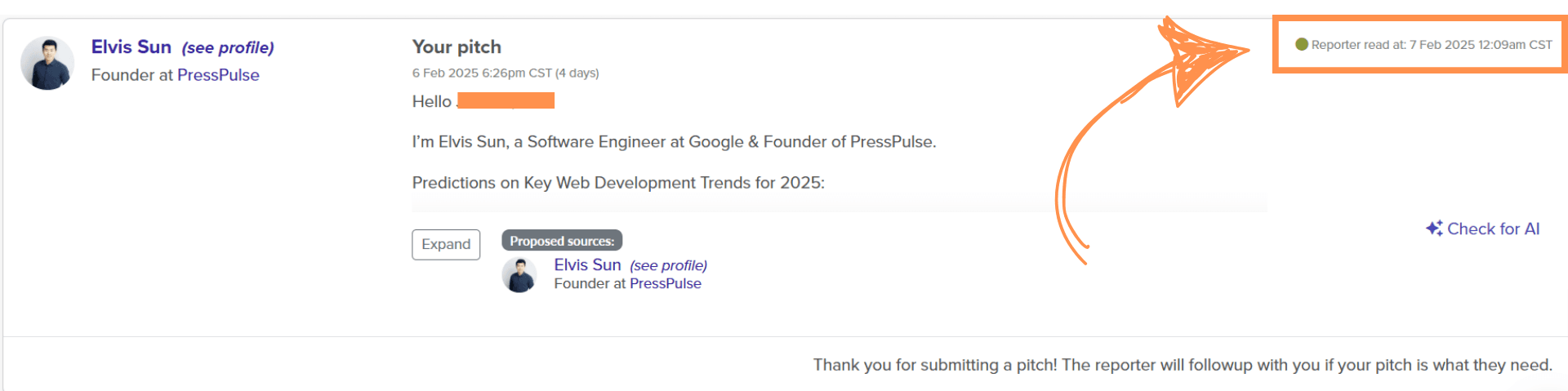 Real Time Pitch Visibility