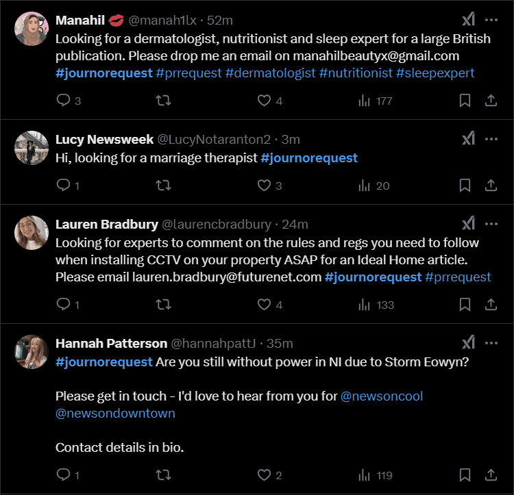 Journo Request Sample