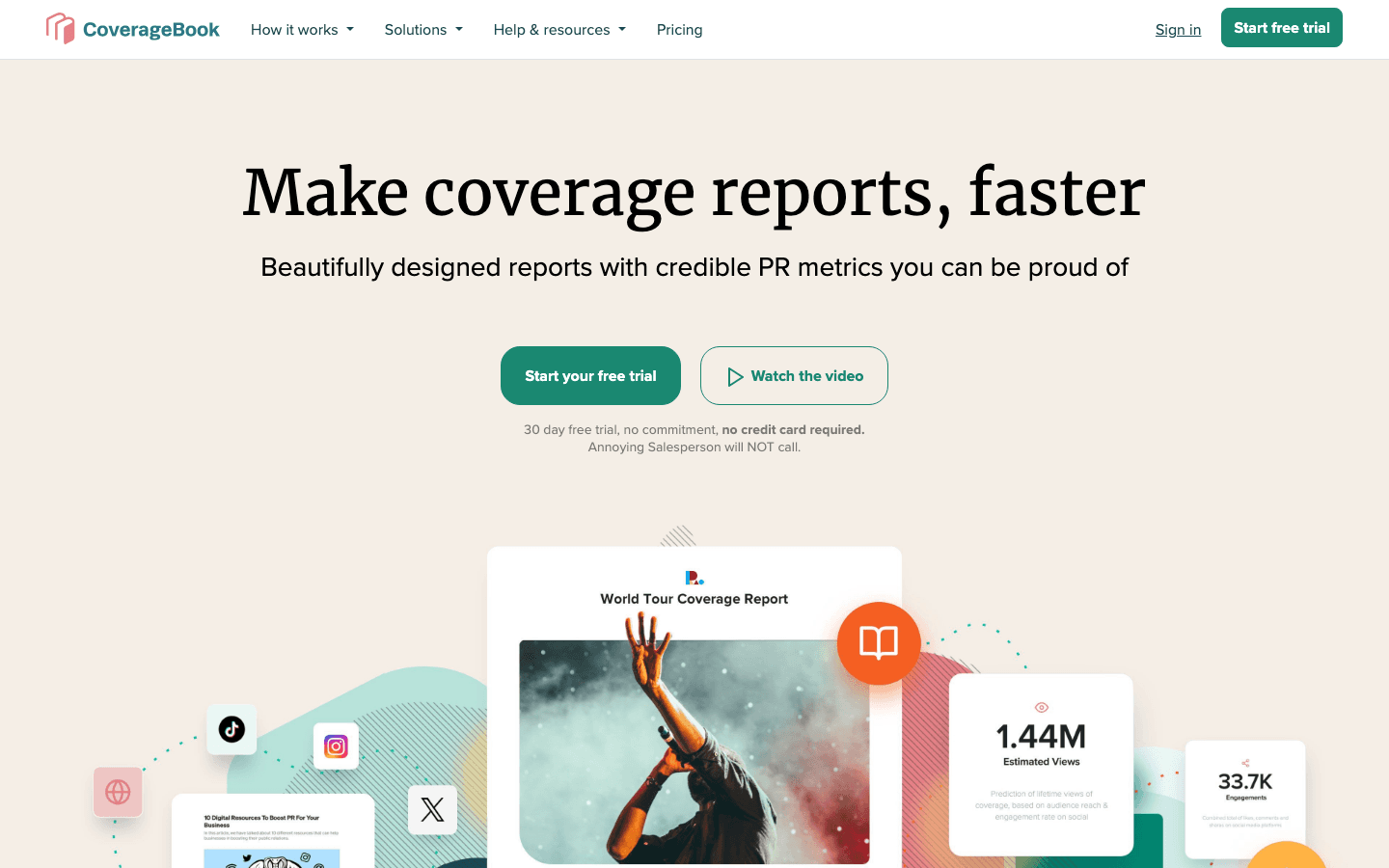 The CoverageBook homepage