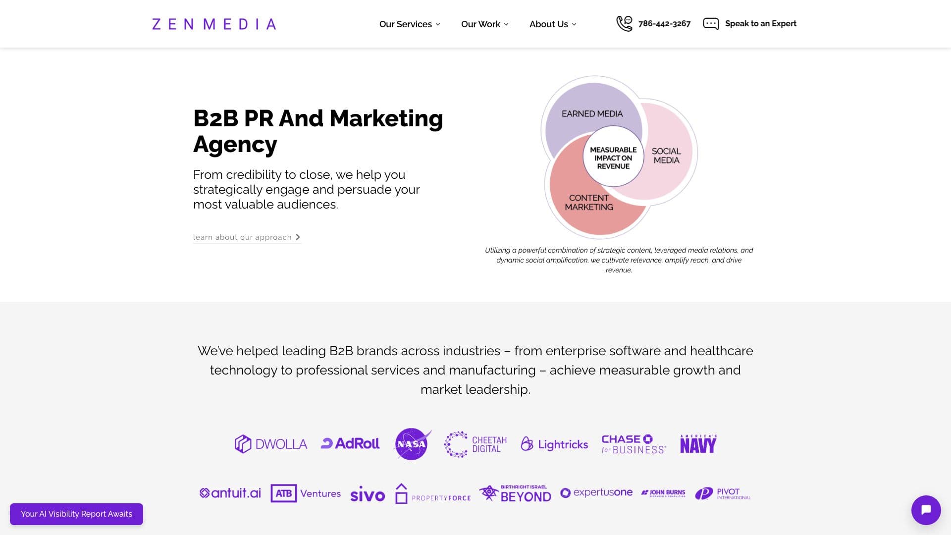 Zen Media homepage