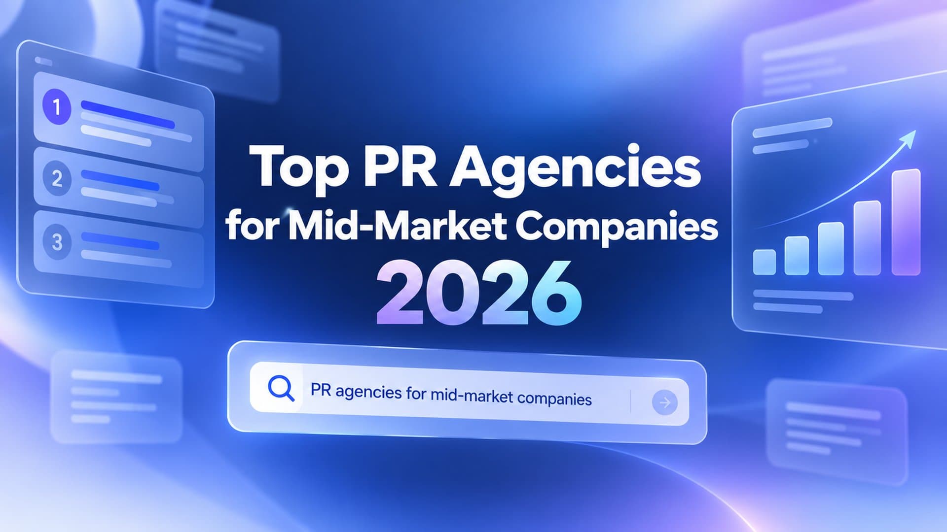 Top PR agencies for mid-market companies in 2026, with a ranked list, a growth chart and a search bar