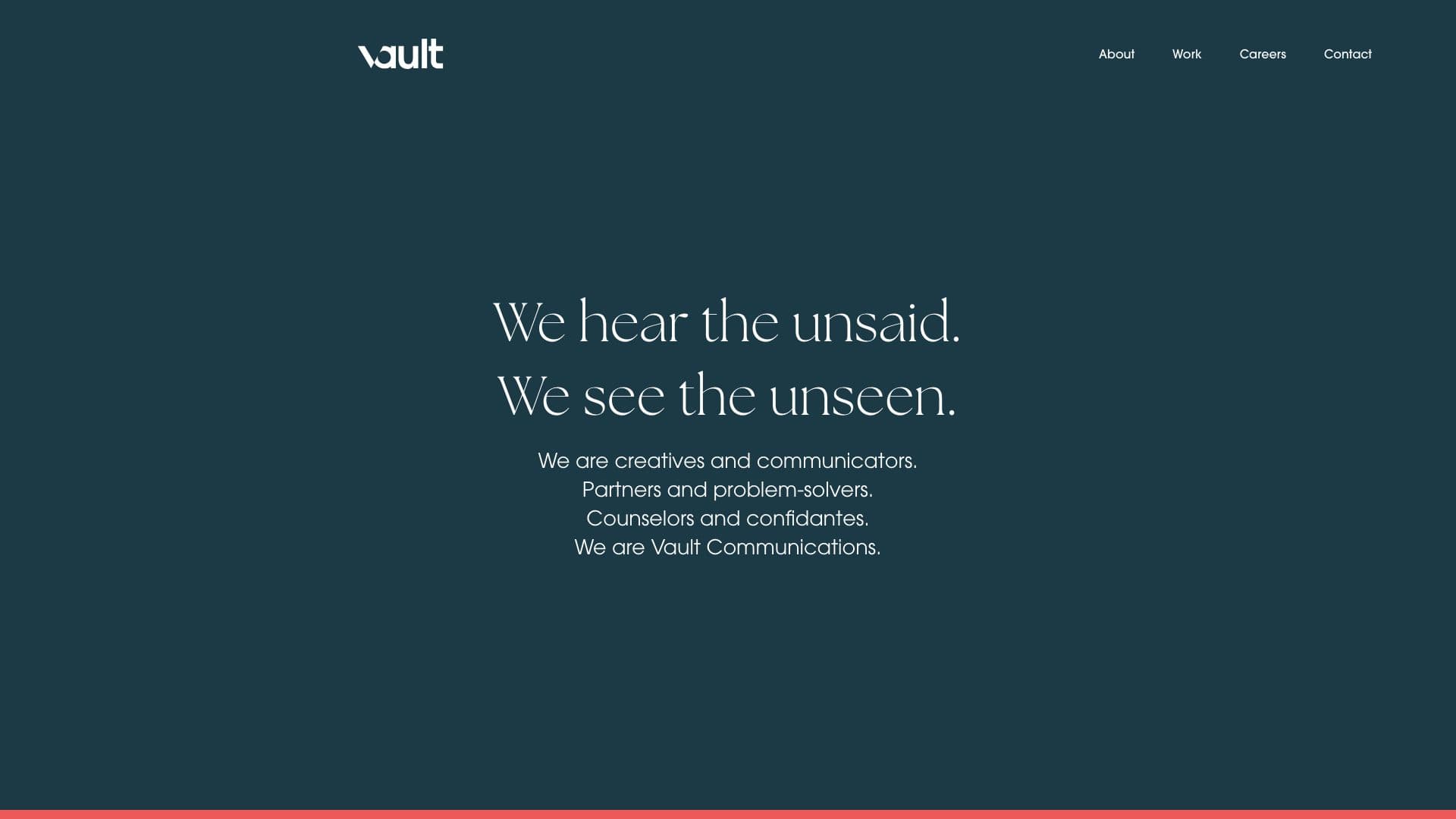Vault Communications homepage